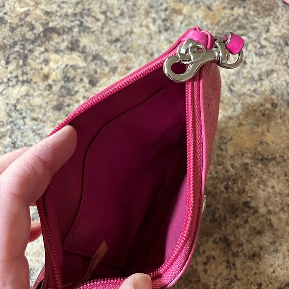 🌸 Coach Hot Pink Perforated Leather Wristlet - Picture 5 of 8